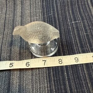 Lalique Frosted Glass Partridge Figure in Clear/Matte Finish